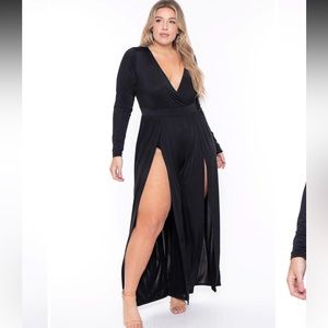 Elegant Black Jumpsuit with Slit